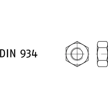 Matice 6hranné DIN 934 Zn, rozměr M12x1,75 mm, výška 10 mm, balení 10 kusů