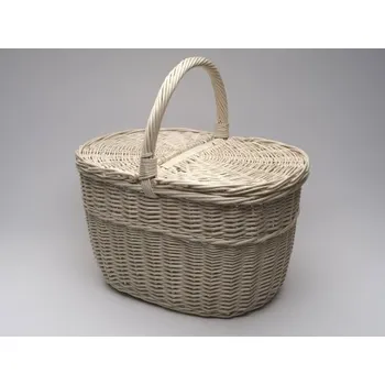 Proutěný piknikový koš bílý