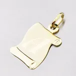 Přívěsek žluté zlato 585 pergamen s písmenkem 43-2065-A