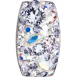 Stříbrný přívěsek s krystaly Swarovski fialový obdélník 34194.3