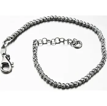 Oblečení a móda Dámský náramek stříbro 925 v černé barvě B1403183-0048-SLX délka 17 cm