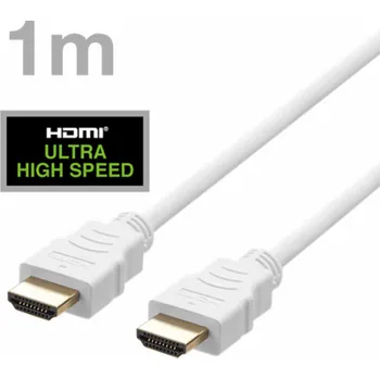 Video kabel DELTACO Kábel HDMI 2.1 M/M 1m, 8K Ultra High, biel