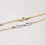 Dámský řetízek zlato mix 585 kombinovaný 45-1091 délka 45 cm