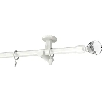 Garnýž Kovovégarnýže.cz Stropní garnýž Globe modern 19 mm bílá lesklá Varianta jednořadá nebo dvouřadá: Dvouřadá, Délka: 400 cm, Uchycení látky: Kroužky s háčky