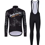 HOLOKOLO Cyklistická zimní bunda a kalhoty - GRAFFITI - černá/bílá