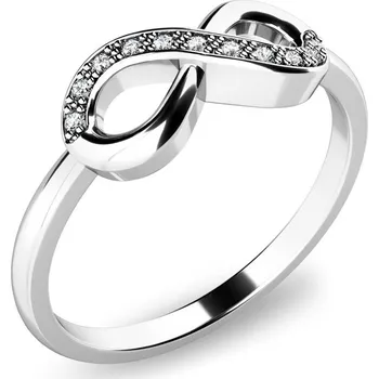 Prsten Dámský prsten přírodní diamant 0.050 ct G/SI brilianty - infinity bílé zlato 140007B-DIA velikost 56