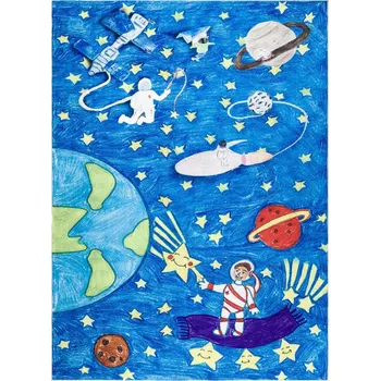 Koberec Hans Home Dětský kusový koberec Bambino 2265 Rocket Space blue - 80x150