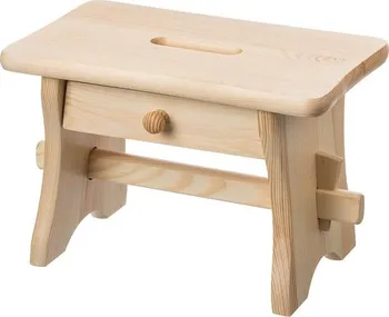 Stolička ČistéDřevo Dřevěná stolička s šuplíkem borovice
