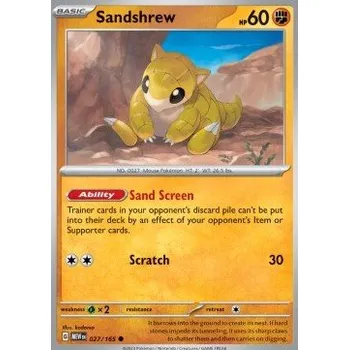 Volný čas Pokémon MEW 027/165 Sandshrew - 151 Stav: Near Mint, Verze: NORMAL