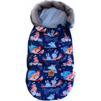 Fusak Baby Nellys Dětský fusak maxi PREMIUM Winter friends, granátový, 110x50cm