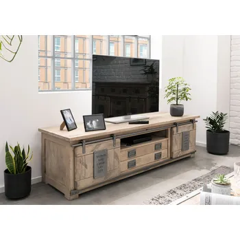 Televizní stolek IRON TV-deska mango 180x55x50, lakovaná, bílá