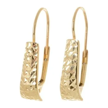 Náušnice Gravírované náušnice ze žlutého zlata NA1310F + DÁREK ZDARMA