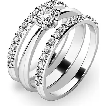 Oblečení a móda Zásnubní prsten bílé zlato 585/1000 zirkon set 10819-SET02-BB velikost 58