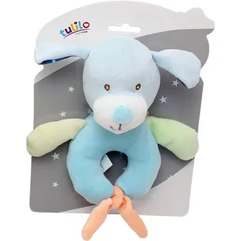 plyšák Axiom Plyšové chrastítko pejsek 15 cm modrá