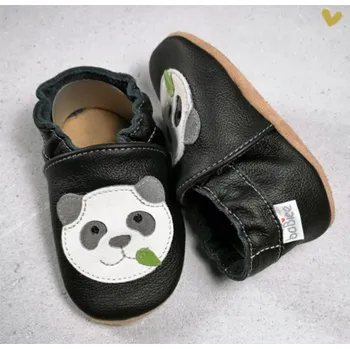 Kojenecké oblečení Kožené capáčky baBice - Panda s podlepením EUR 26