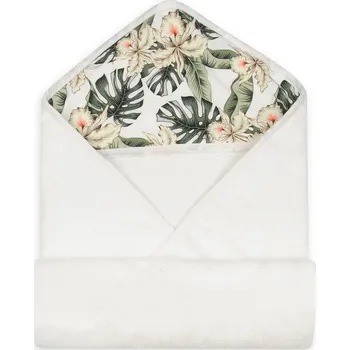 Dětské zboží Baby Matex Osuška s kapucí bambusová 100x100 cm bílo zelená