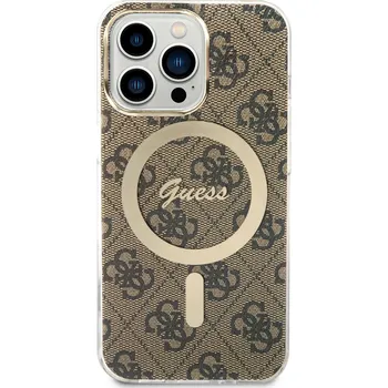 Telefonní příslušenství Guess 4G IML MagSafe kryt pro iPhone 13 Pro Max Barva: Hnědá