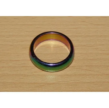 Drahý kámen Hematit pokovený - Prstýnek - průměr 18 mm - kp56