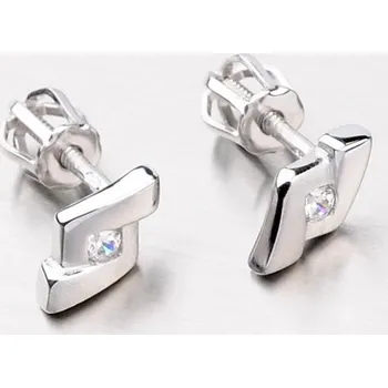 Náušnice Dámské náušnice bílé zlato 585 zirkon DZ1797B