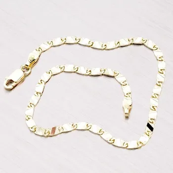 Oblečení a móda Náramek žluté zlato 585 - Plošky 44-1101 délka 18 cm