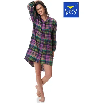 Dámská noční košile Key noční košile LND 409 - vzor, 3XL (Noční košile na knoflíky)