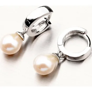 Náušnice Dámské náušnice stříbro 925 perly kruhy PKL-2077