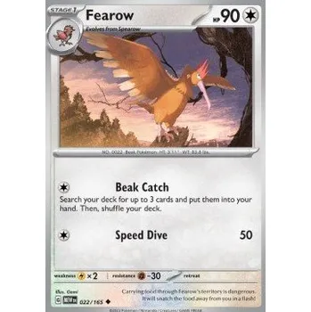 Sběratelská karetní hra Pokémon MEW 022/165 Fearow - 151 Stav: Near Mint, Verze: REVERSE HOLO