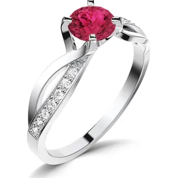 Oblečení a móda Dámský prsten přírodní diamant 0.50 ct G/SI rubín a brilianty 140002-B-RUB velikost 48