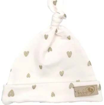 Kojenecká čepice Baby Kojenecká čepička šmoulinka 3-6m srdíčka ecru