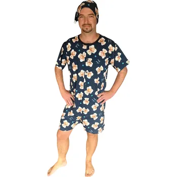 Dámský overall Overal krátký s čepičkou Rozárka P50 medvídek tmavě modrý Barva: tmavě modrá, Velikost: S