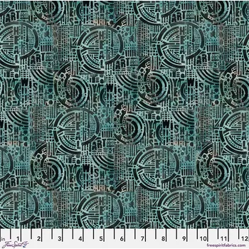 Free Spirit PWSE012 Wish-Verdigris Storyboard vícebarevná bavlněná látka patchwork