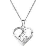 Stříbrný náhrdelník matka a dítě se Swarovski krystaly bílý 32073.1