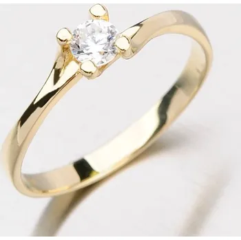 Prsten Dámský prsten žluté zlato 585/1000 zirkon DZ1855ZL velikost 51