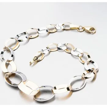 Náramek Náramek zlato mix 585 žlutobílý 14-015 délka 20 cm