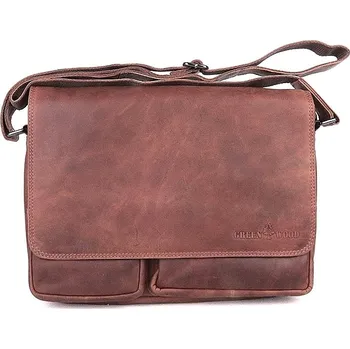 Středně velká kožená pánská crossbody taška GreenWood no. 116 hnědá