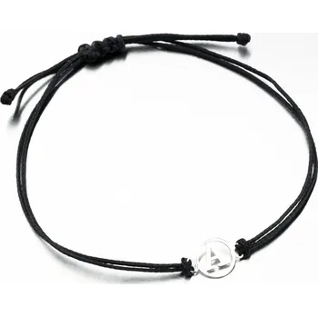 Oblečení a móda Náramek bílé zlato 585 černého provázku s písmenem LT14-006B-A délka 15 cm