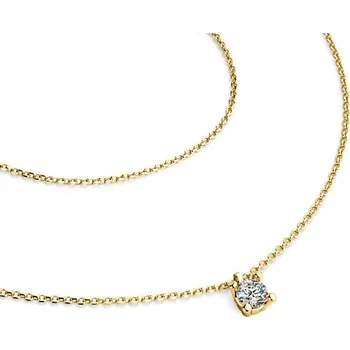 Náhrdelník Dámský náhrdelník žluté zlato 585/1000 přírodní diamant 0.130 ct G/SI s briliantem 10828-NH02-ZL délka 40 cm