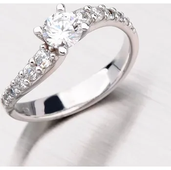 Prsten Dámský prsten bílé zlato 585 zirkon GZ2102B velikost 58