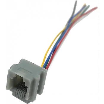 Elektrická zásuvka Telefonní zásuvka RJ11 6p6c, 12cm, šedá