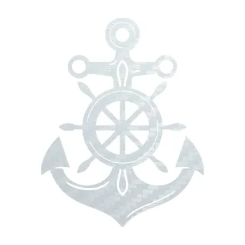 Samolepící dekorace SAMOLEPKA Kotva 005 levá s kormidlem (51 - 3D karbon bílý) NA AUTO, NÁLEPKA, FÓLIE, POLEP, TUNING, VLASTNÍ TEXT, TISK, AUTOSAMOLEPKY.cz, POLEPY, OBRÁZEK, LOGO, SAMOLEPKY