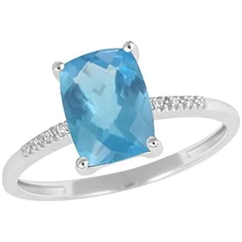 Prsten Dámský prsten bílé zlato 585/1000 přírodní diamant 1.58 ct a s topaz GKW48533TPZ velikost 54