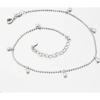 Šperk Dámský náramek stříbro 925 zirkon na nohu AGNST-1434 délka 23 cm