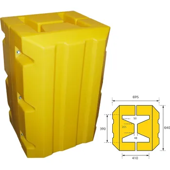 Stavební profil HAPPY END Plastový nárazník pro ochranu sloupů, 64 × 69,5 × 99 cm - DP FUBP2