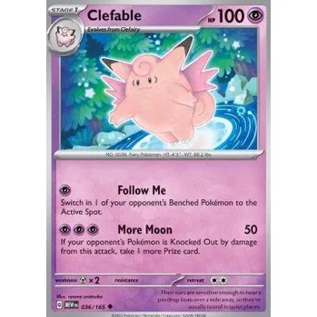 Karetní hra Pokémon MEW 036/165 Clefable - 151 Stav: Near Mint, Verze: REVERSE HOLO