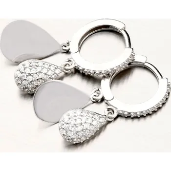 Náušnice Dámské náušnice stříbro 925 zirkon kruhy se a s přívěsky PKL-2084