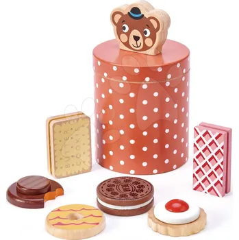 Dřevěná hračka Dřevěná nádoba s sušenkami Bear's Biscuit Barrel Tender Leaf Toys 6 druhů sladkostí