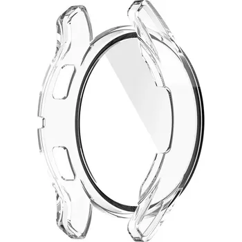 Příslušenství k chytrým hodinkám Barevné ochranné pouzdro s tvrzeným sklem pro Samsung Galaxy Watch 4/5 44mm Barva: Průhledná