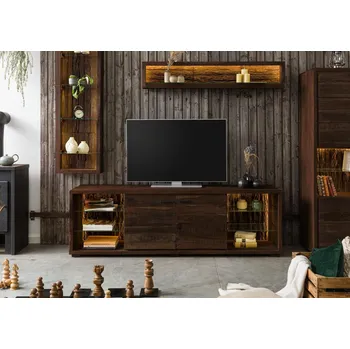 Televizní stolek BARK TV-deska akácie 200x40x63 tmavě hnědá, lakovaná