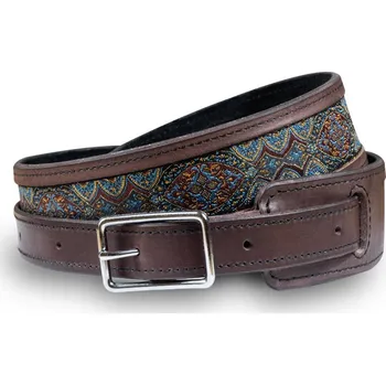 Strunný nástroj Eggo Seeger kožený popruh na kytaru Tmavě fialová