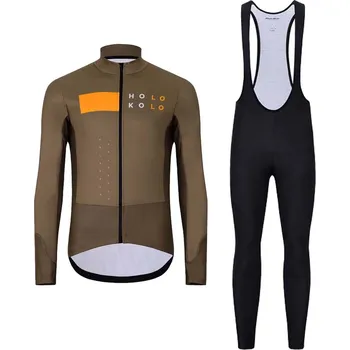 Cyklistická bunda HOLOKOLO Cyklistická zimní bunda a kalhoty - ELEMENT - černá/hnědá